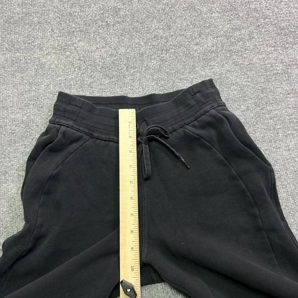 Lululemon Sweatpants Womens 2 Black Fleece Jogger Pockets Athletic LW5CUNS
